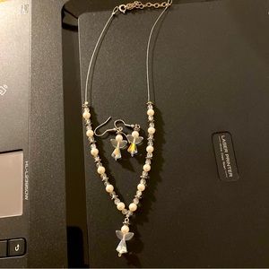 NWT Handcrafted Angel necklace and earrings set